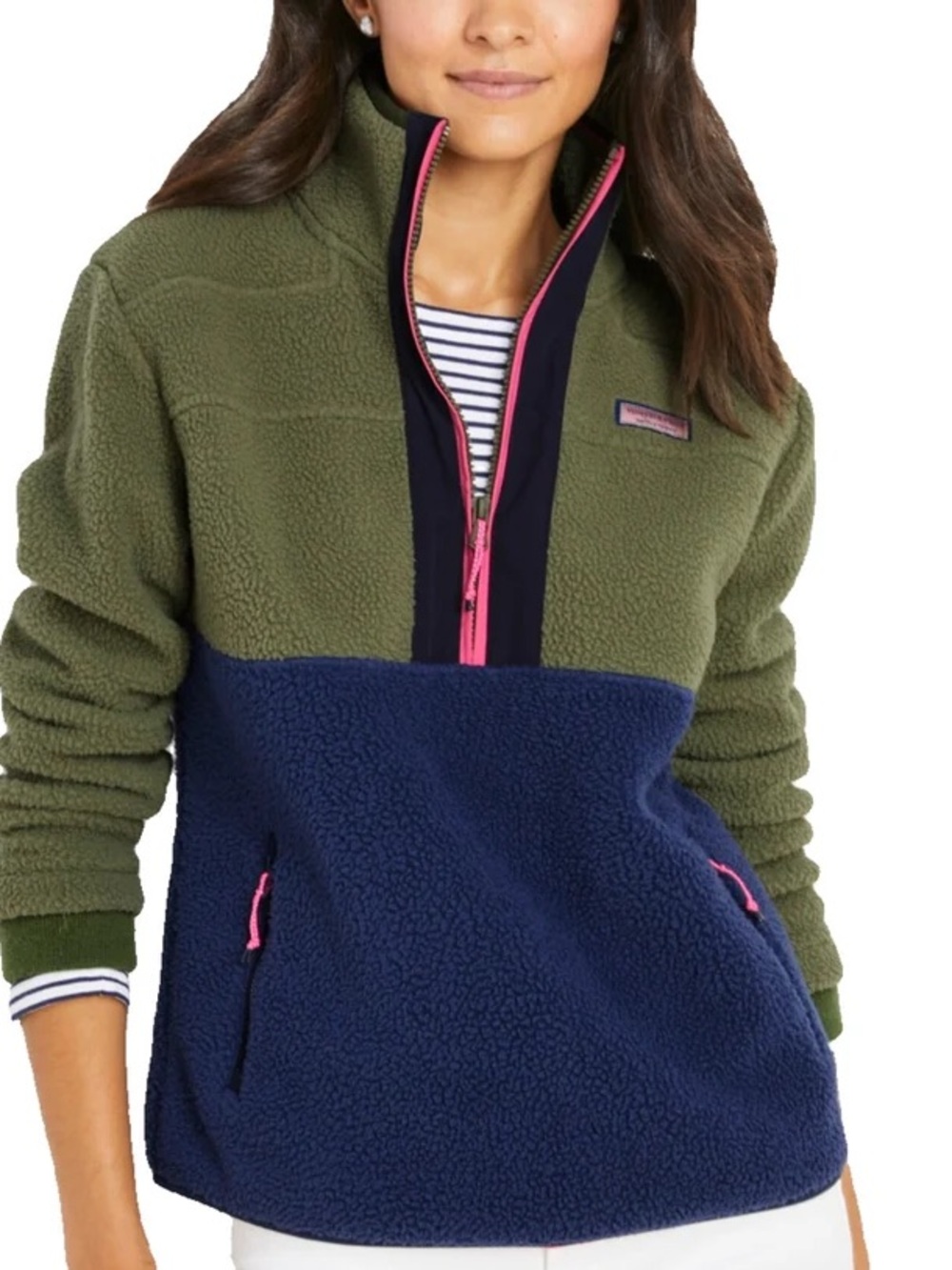 Vineyard Vines Women’s Colorblock Sherpa Supersherp Quarter Zip